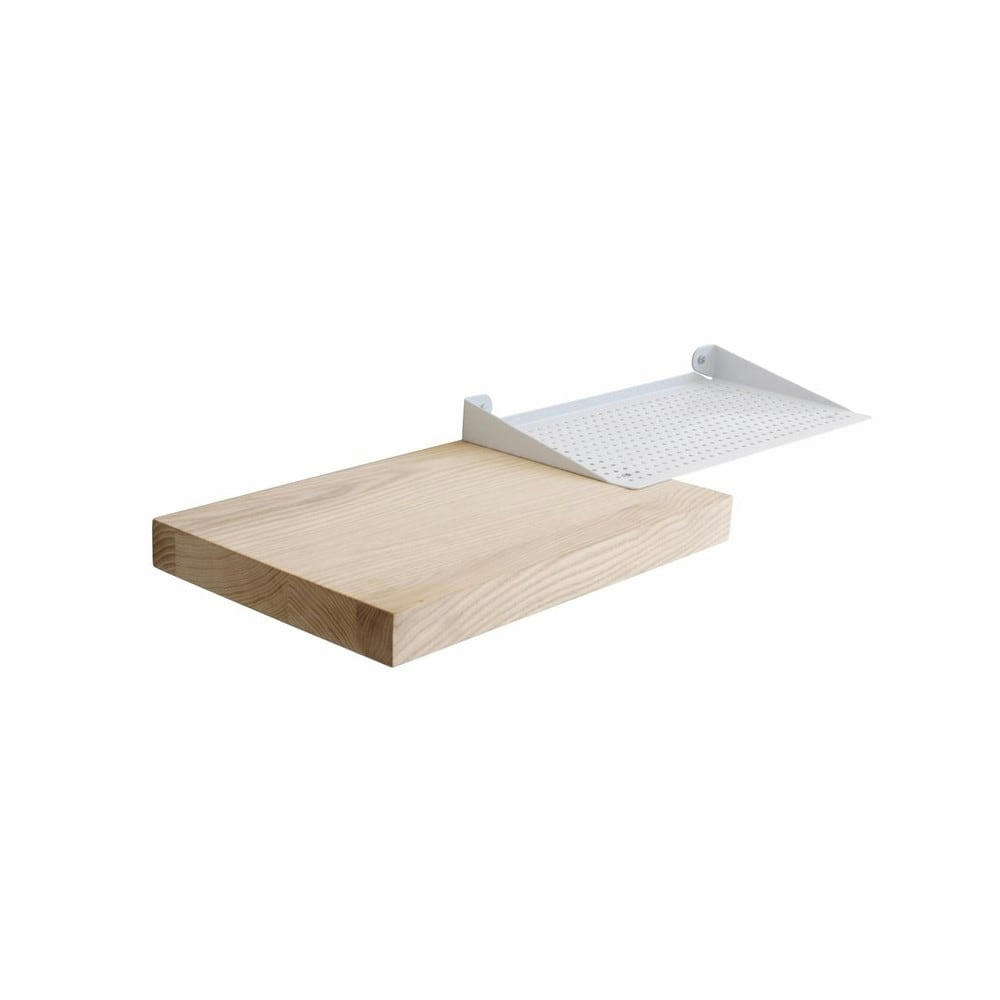 WOUPS - Etagère en métal laqué et bois de frêne 56x20