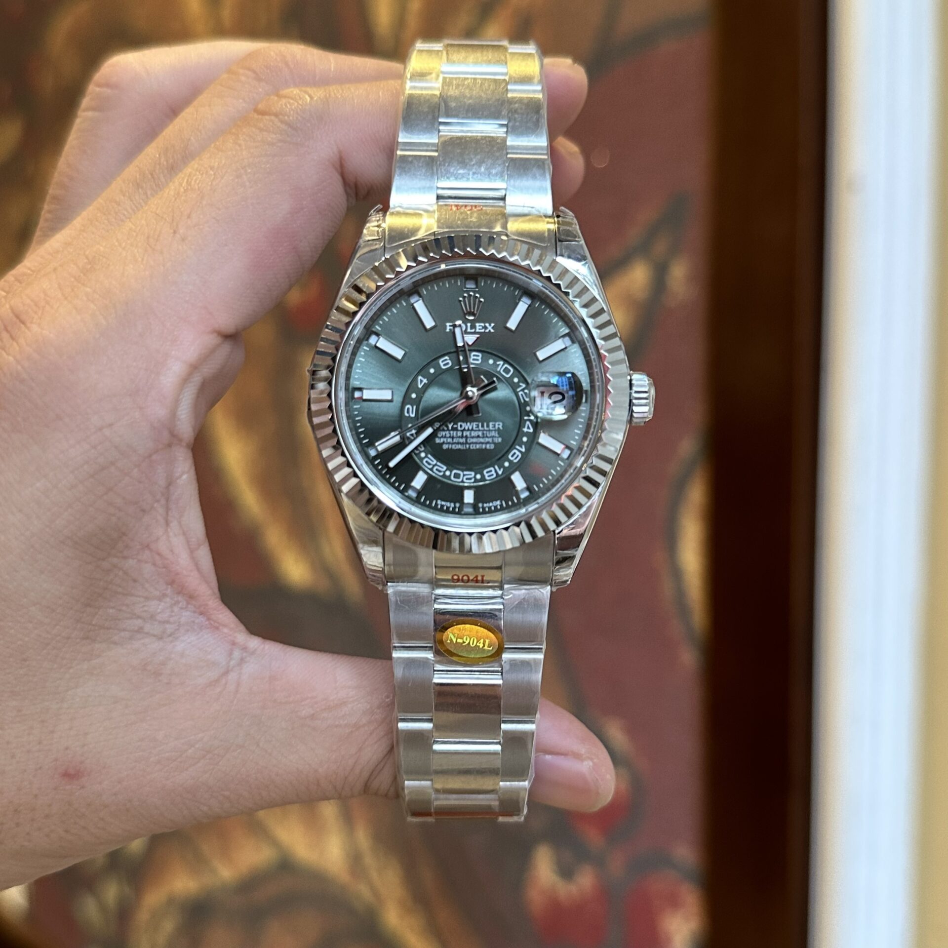 Rolex Sky-Dweller 326935 316L Steel Green Dial 42mm Oyster NBF Replica