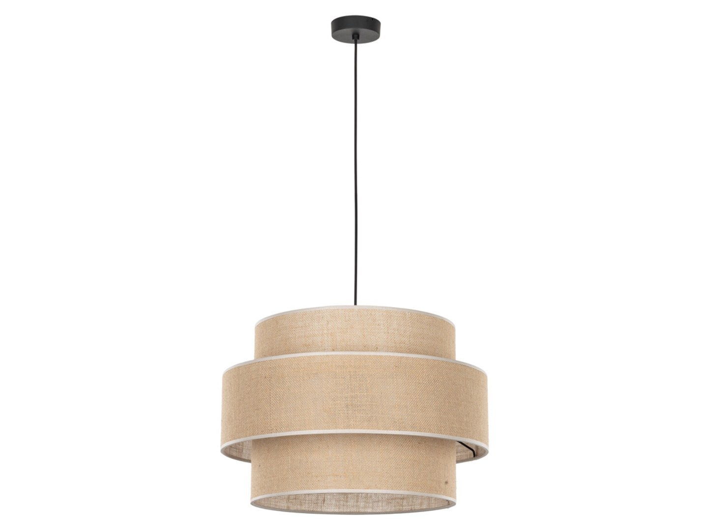 Lampa wisząca Calisto Juta 50 cm tkaninowa beżowa