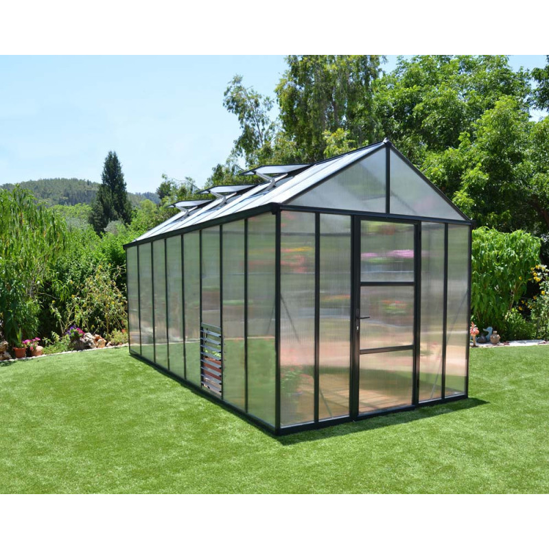 Serre en polycarbonate Glory grise 11,4 m² CANOPIA