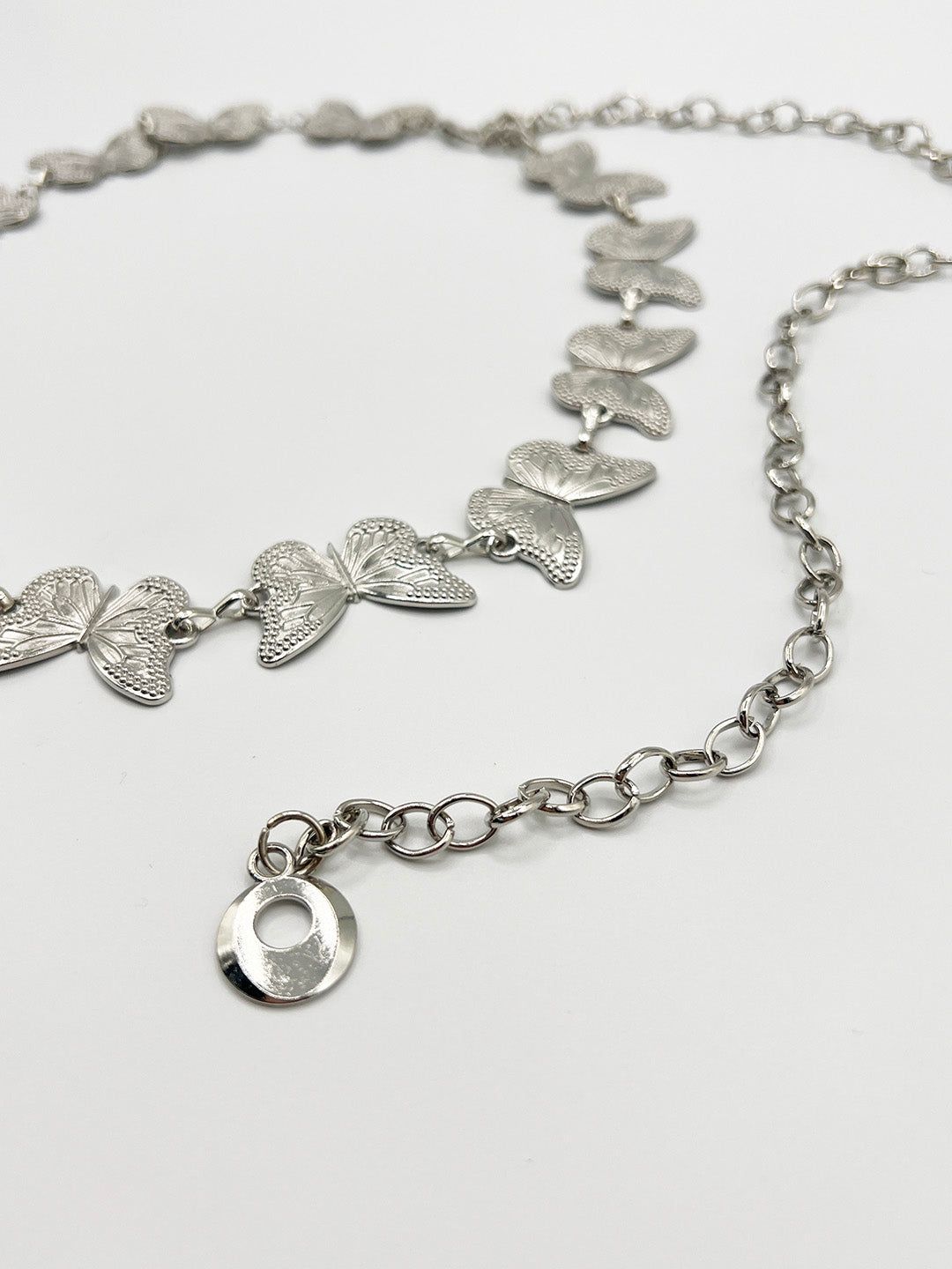 SVNX Butterfly Chain Belt In Silver