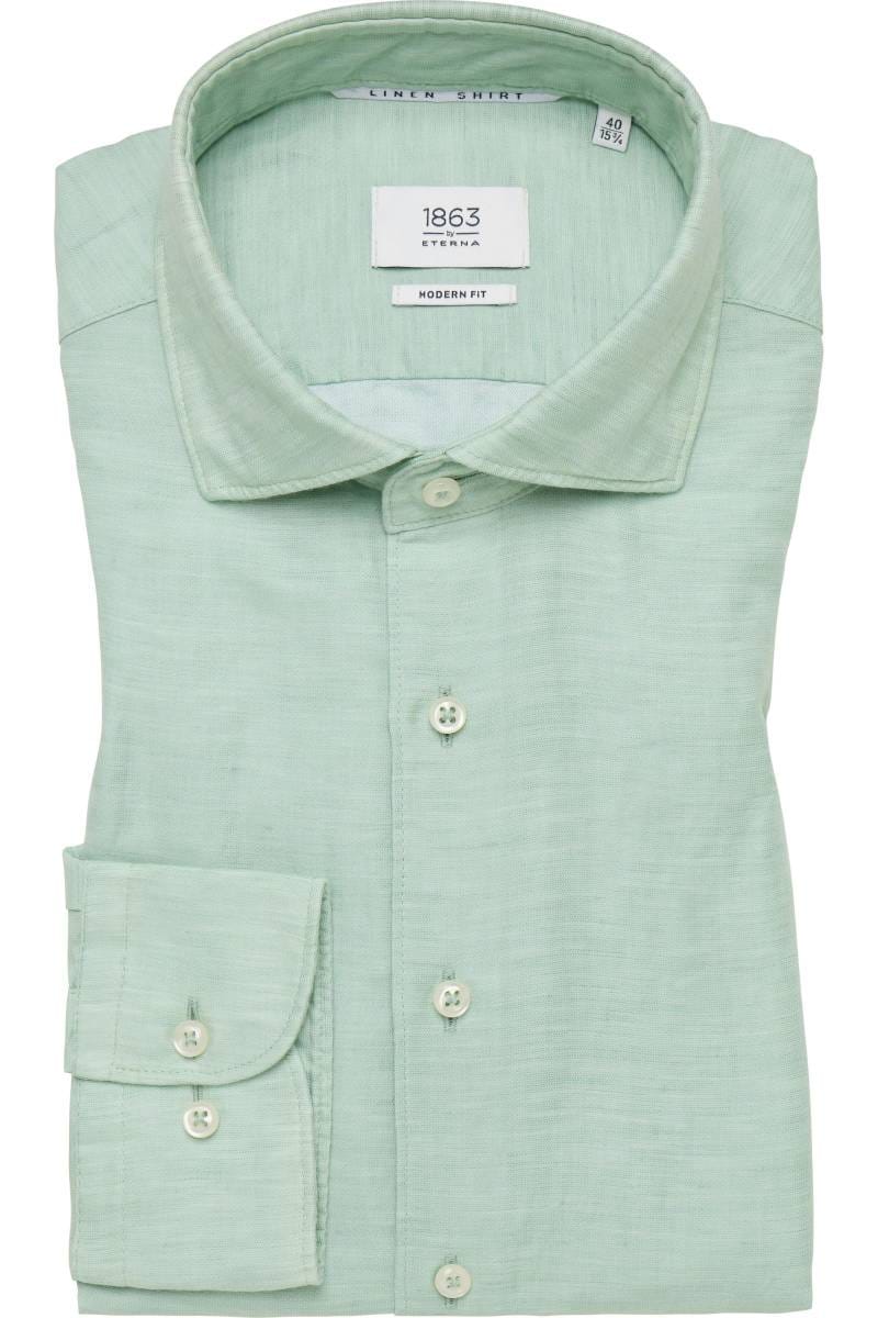 ETERNA 1863 Soft Tailoring Modern Fit Leinenhemd grün, Einfarbig