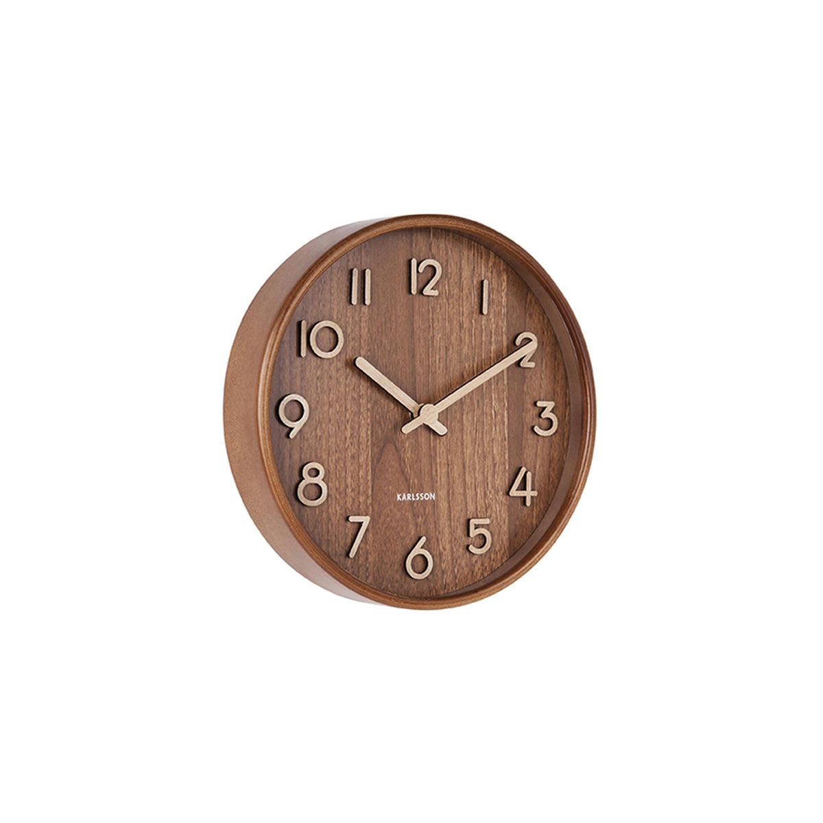Karlsson wandklok Pure - bruin - Ø22cm