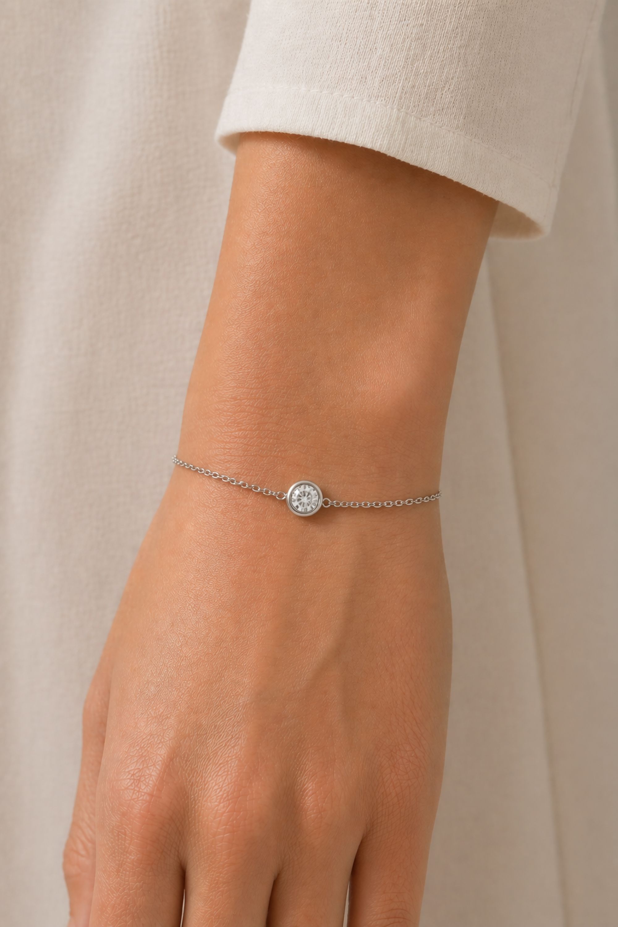 Jon Richard Sterling Silver Plated Waterproof Bezel Bracelet