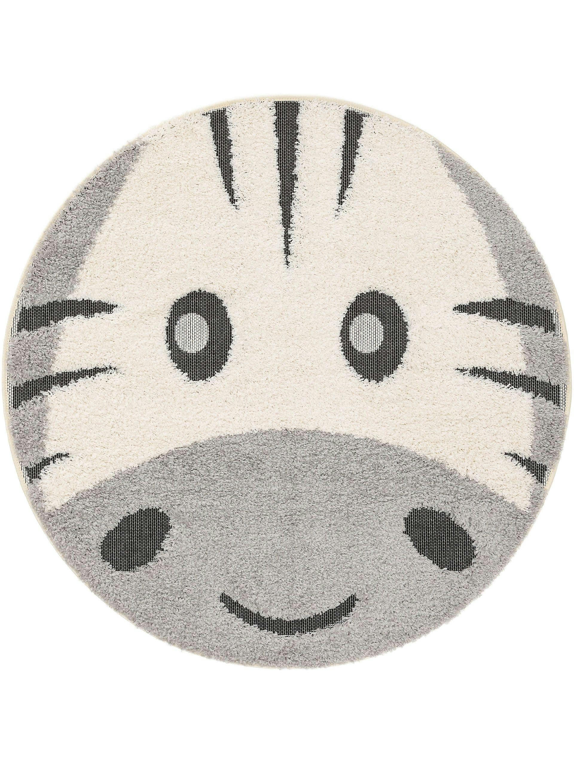 CARLO - Tapis enfant gris/blanc D 120 rond