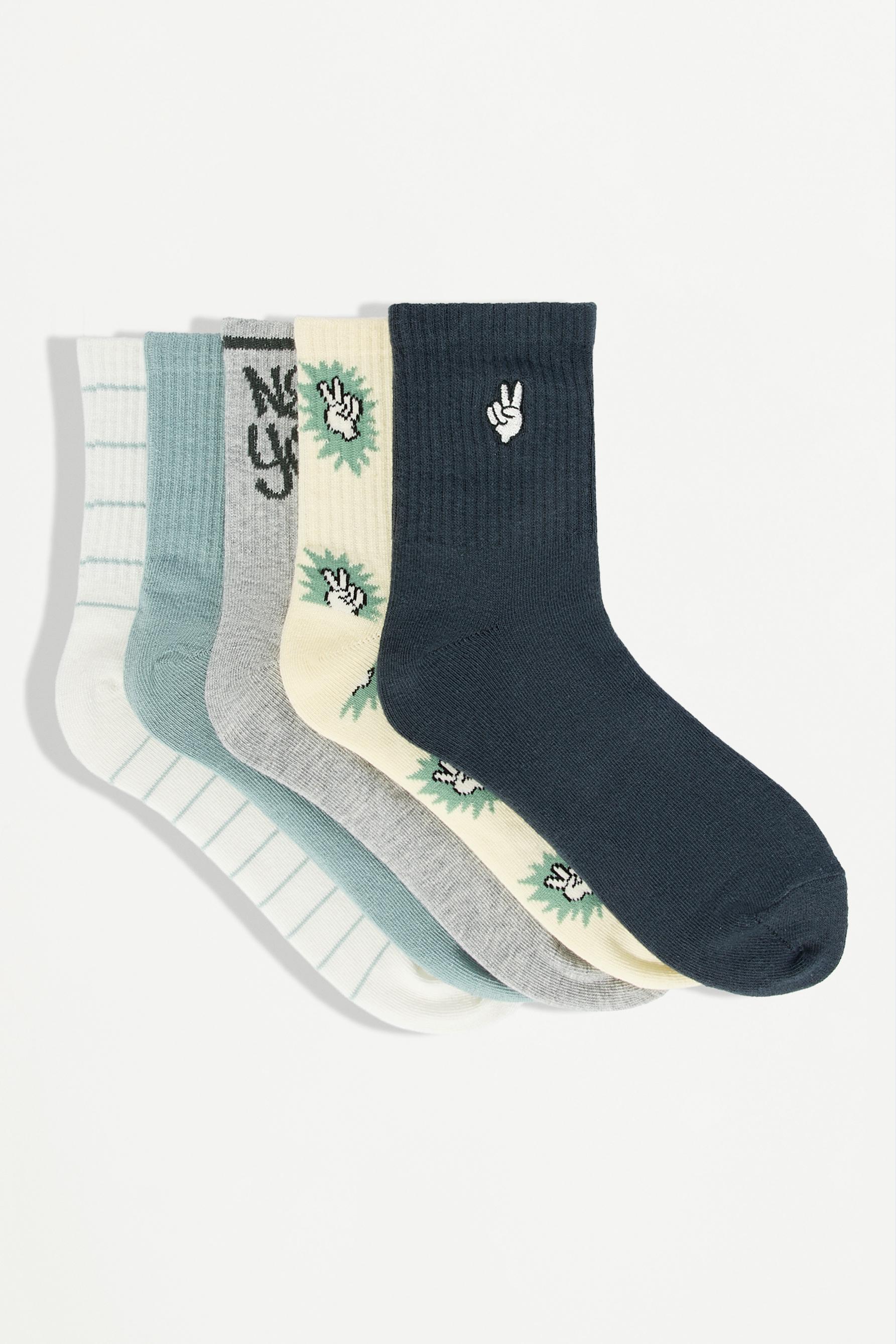 Calcetines tobilleros altos combinados (Pack 5)