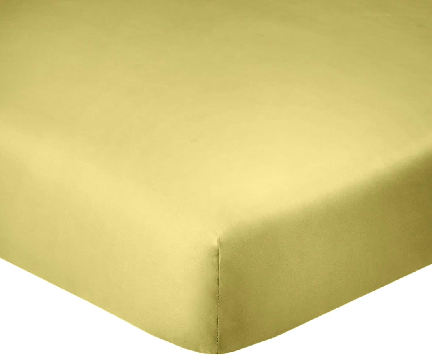 UNI BP - Drap Housse coton jaune 140x190 cm