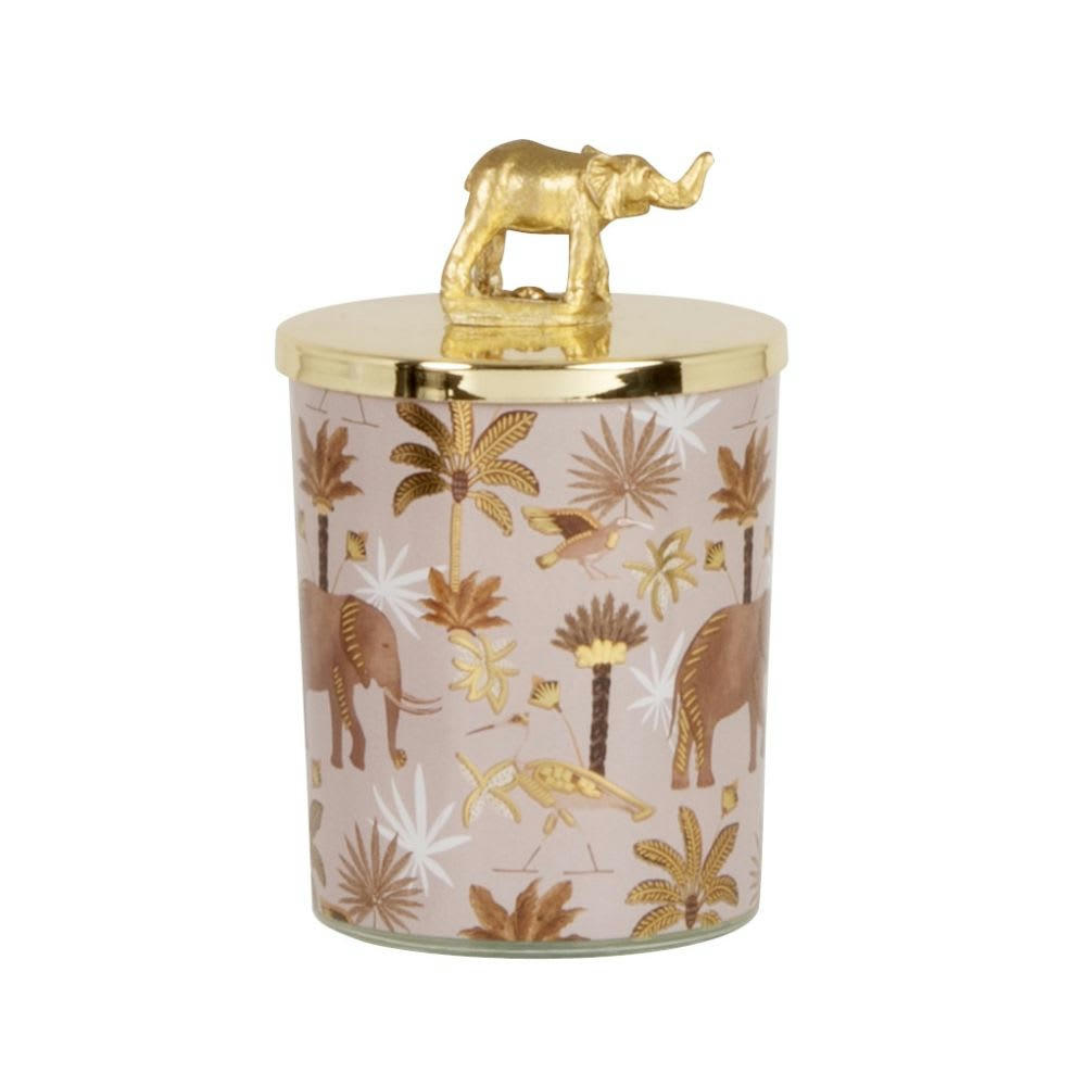 - Bougie parfumée en céramique dorée, beige et grise