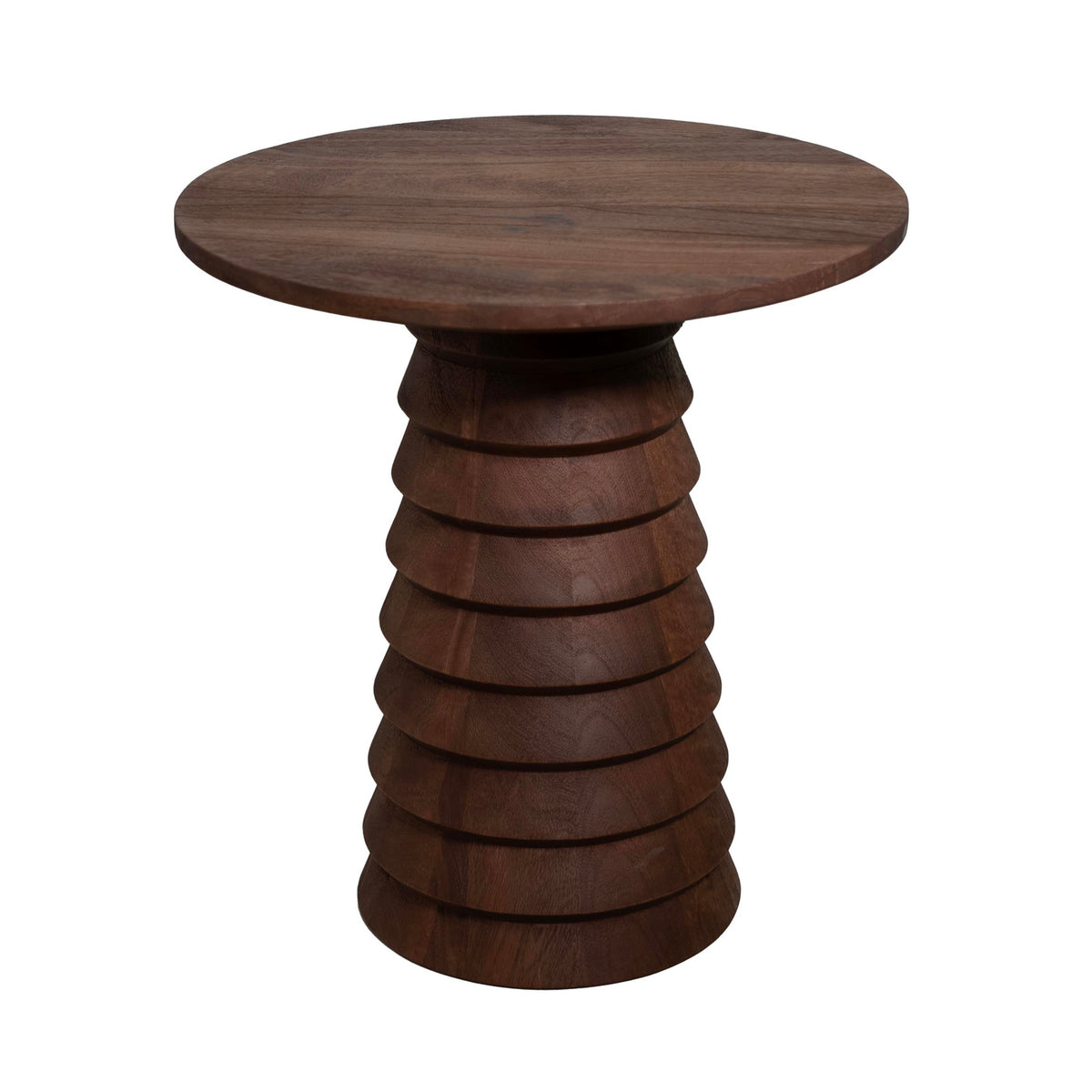DÉJA Living Bijzettafel Marin - Rond Donkerbruin Hout - 46x46x50cm