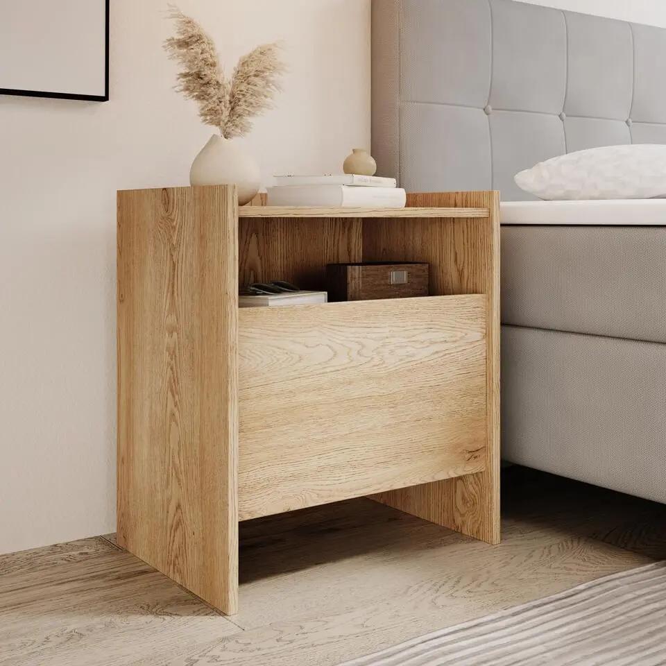 Meubella - Nachtkastje Jaxon - Eiken - 53 cm