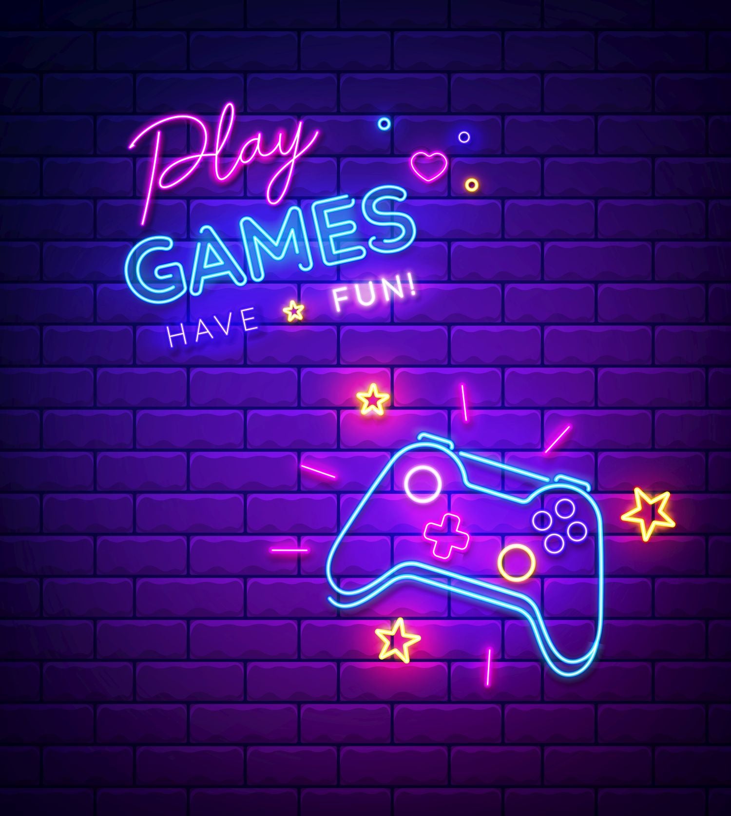 Sanders & Sanders fotobehang neon game room paars en blauw - 250 x 279 cm - 950071