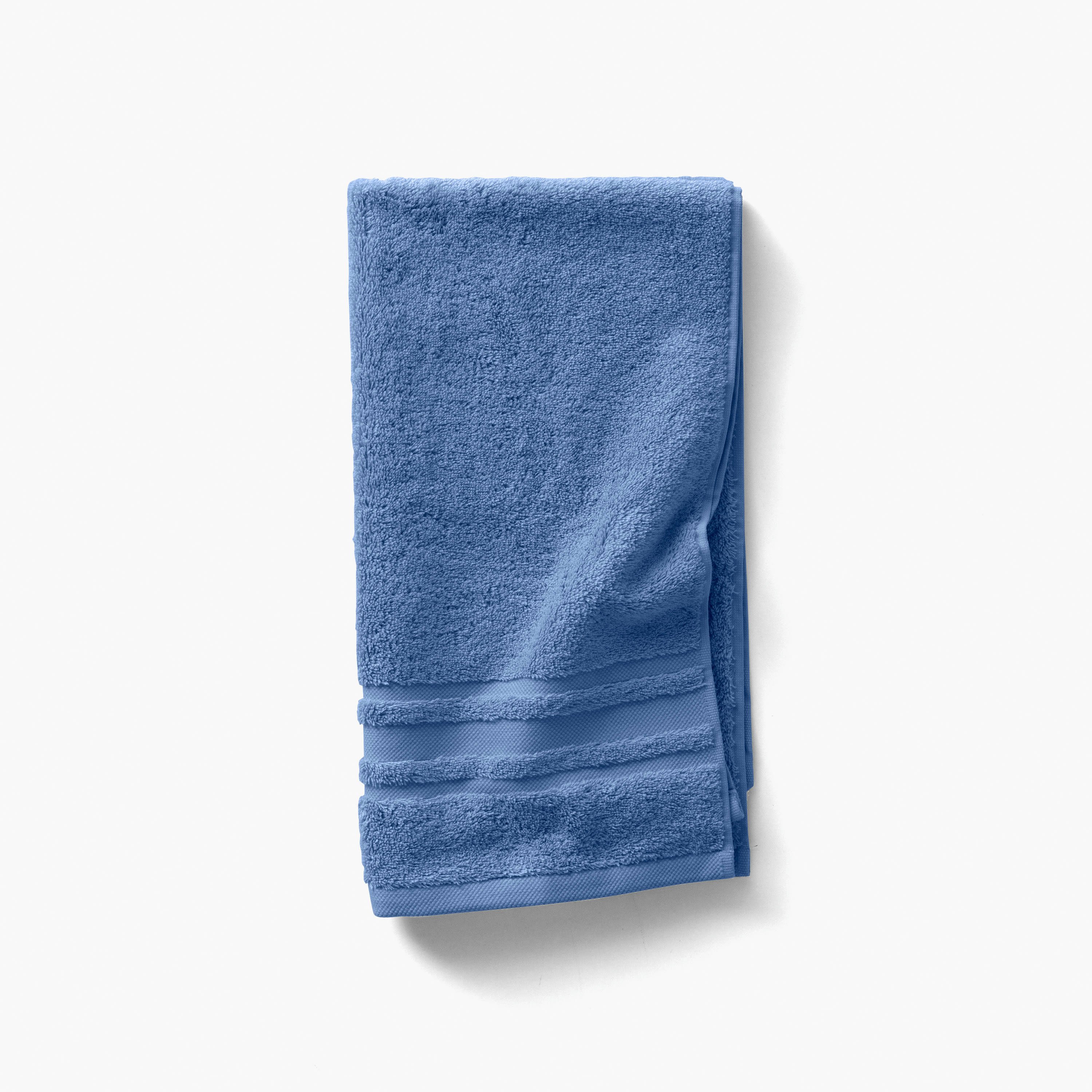 LOLA 2 - Serviette de toilette coton uni bouclette bleu 50 x 90 cm