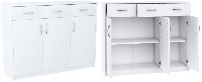 Komoda szafka 3D3S BIAŁA 110cm szuflady regał