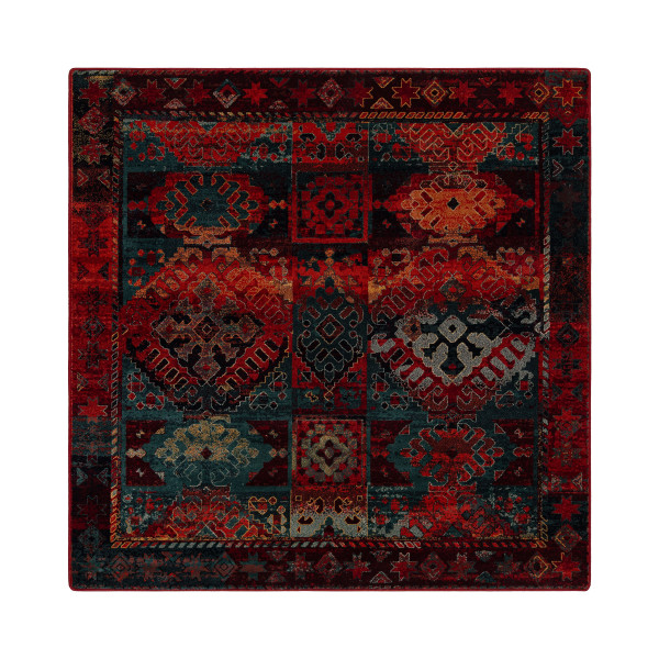 Dywan wełniany OMEGA AVAR Kwadrat Ramka, romby, orientalny - 170x170 cm