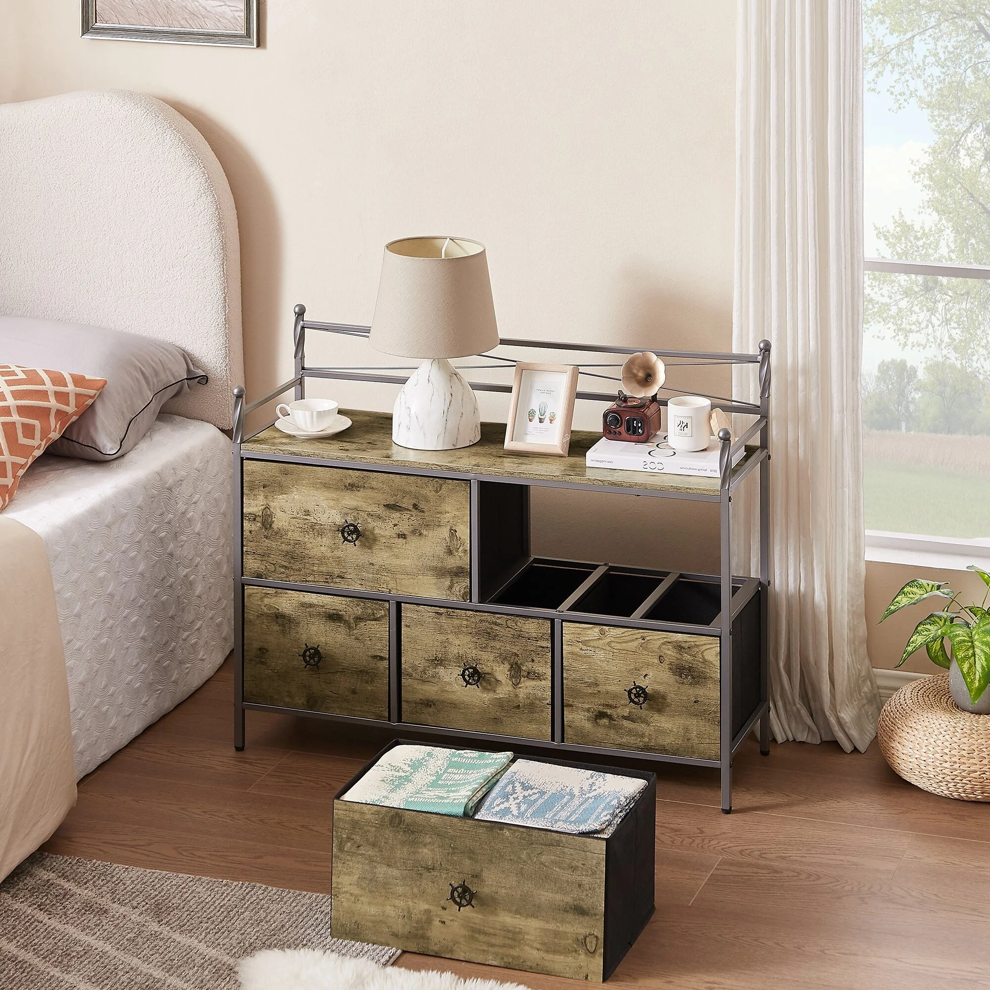 VECELO 5-drawer Dressers Storage Chest, Storage Organizer