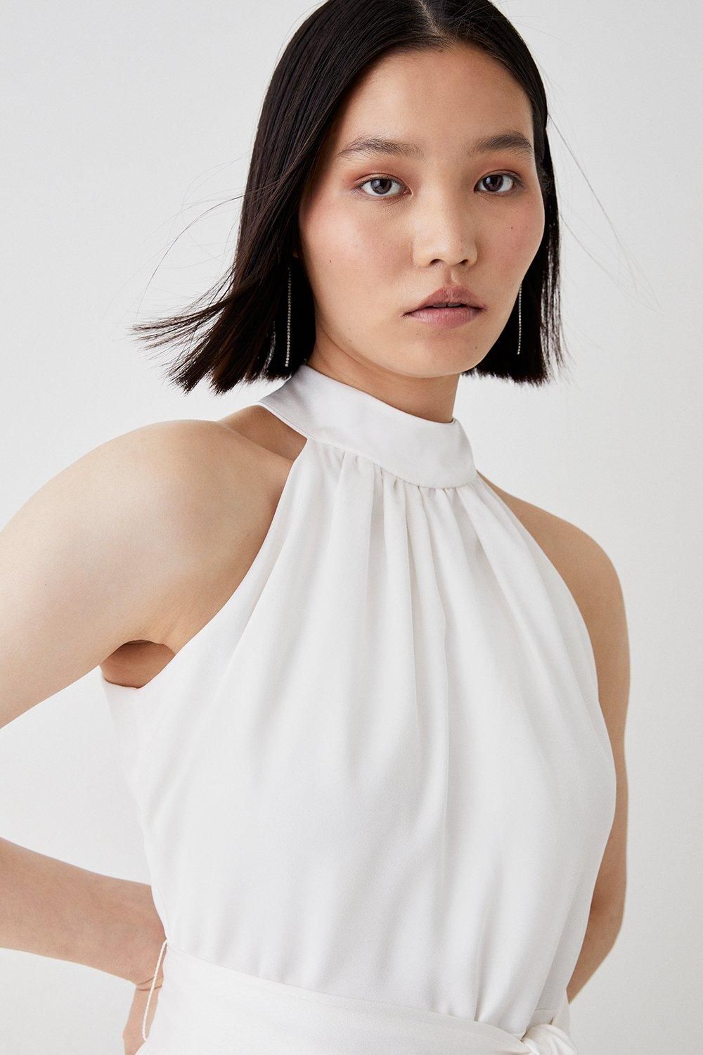 Coast Premium Halter Neck Belted Midi Dress