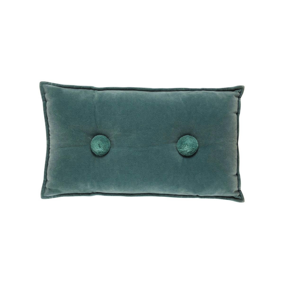 DOMI - Coussin en coton bleu canard 30 x 50 cm