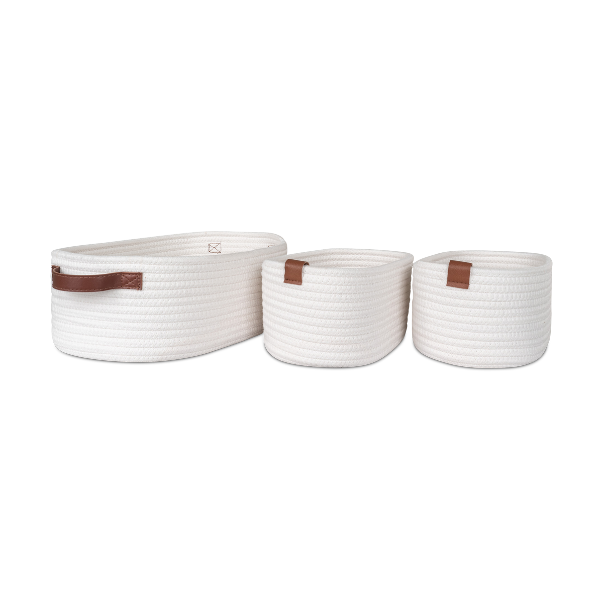 Artichok Jalesa katoenen manden wit - set van 3