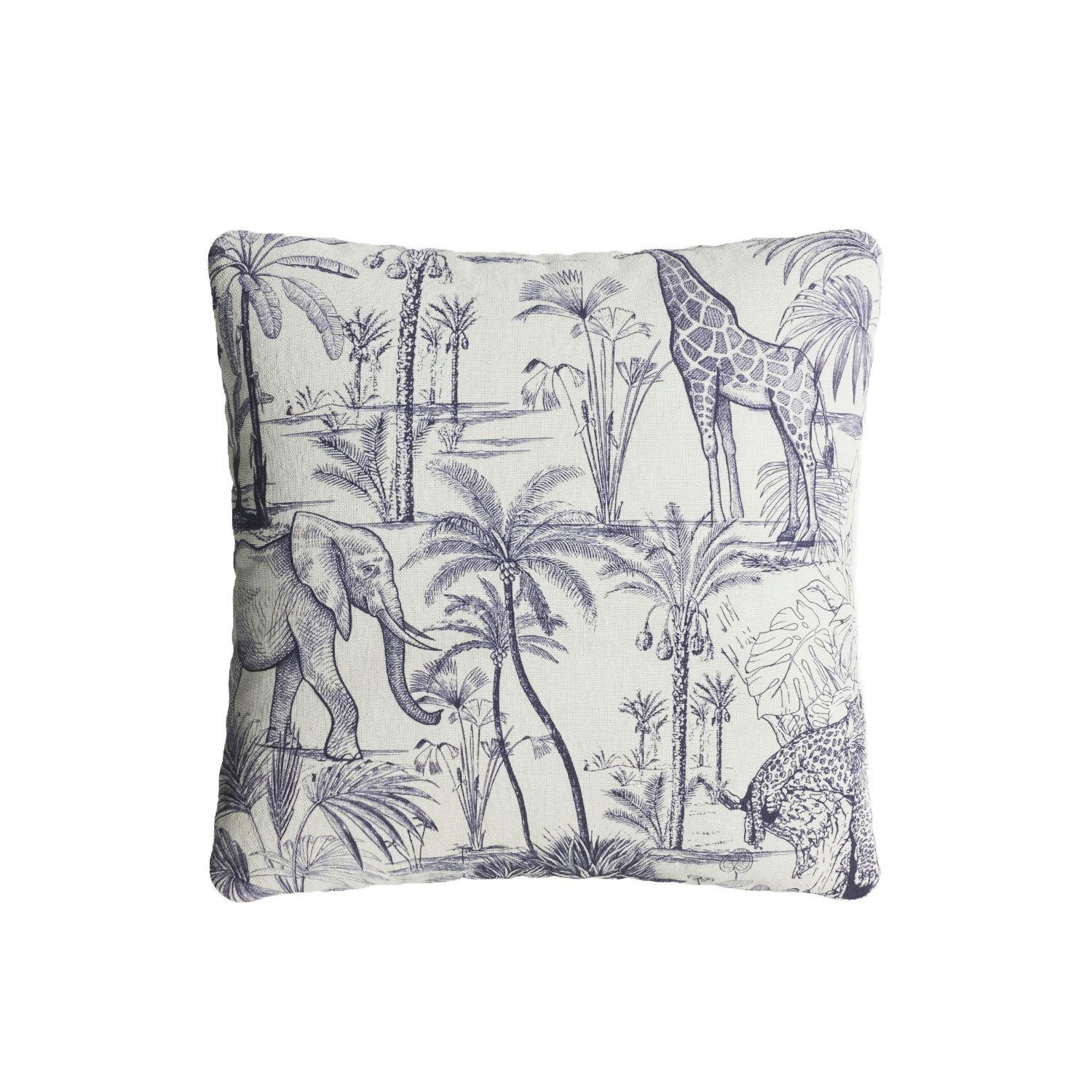 JUNGLE - Coussin carré à  motif déhoussable 40x40cm