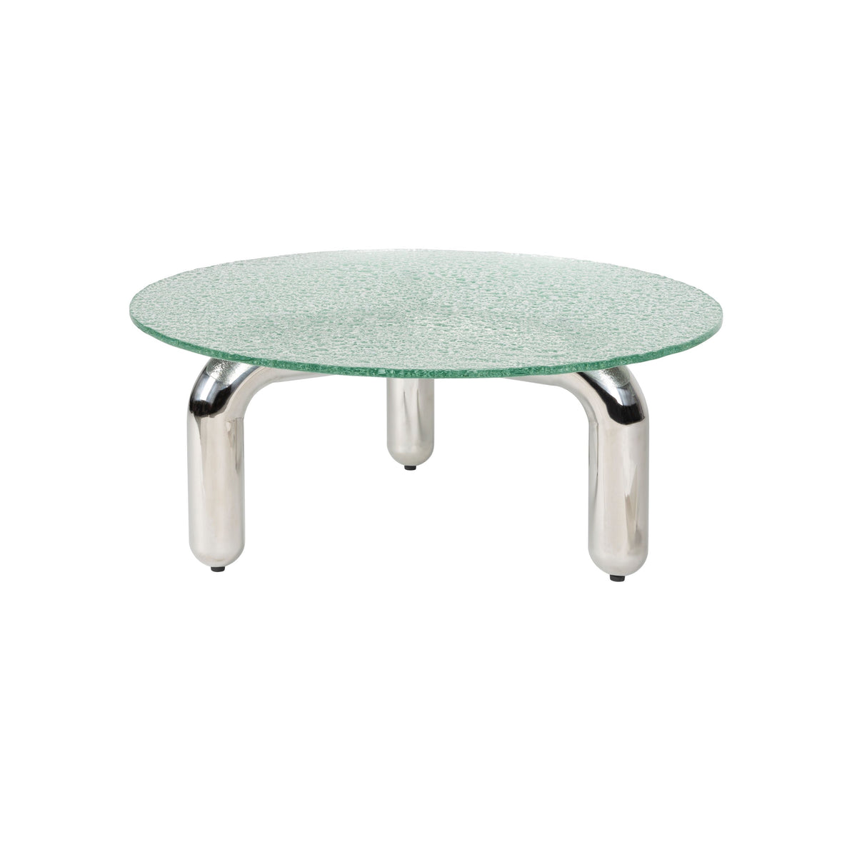 Dutchbone Marly Salontafel Rond 80 cm Glas/Chroom - Zilver