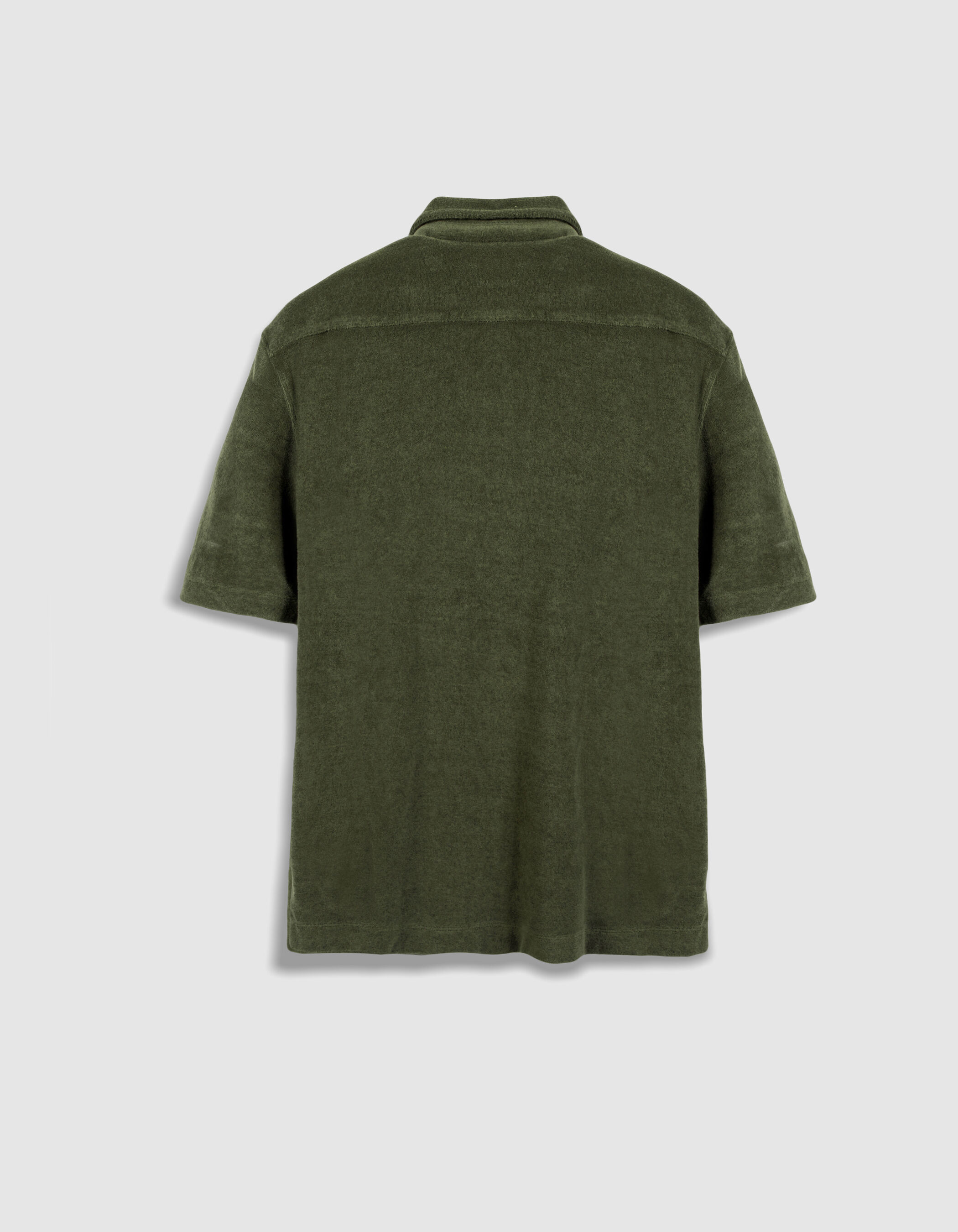 Chemise regular kaki en éponge Homme