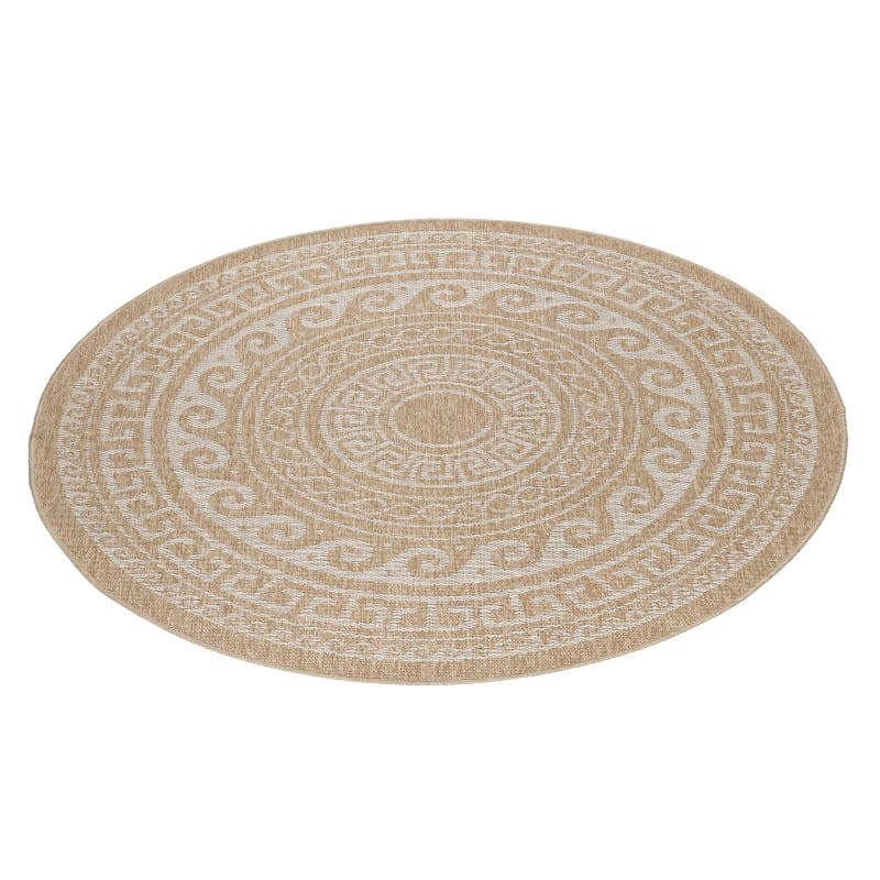 Dywan sznurkowy Comilla ornament beż 120 cm x 120 cm koło
