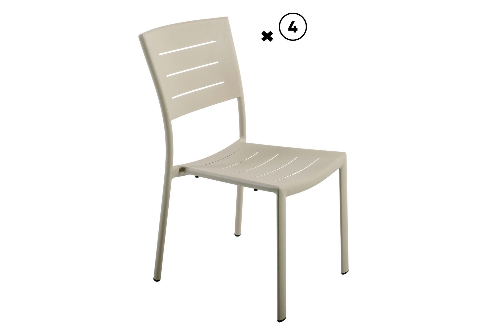 INARI - Lot de 4 chaises de jardin  en aluminium coloris sable