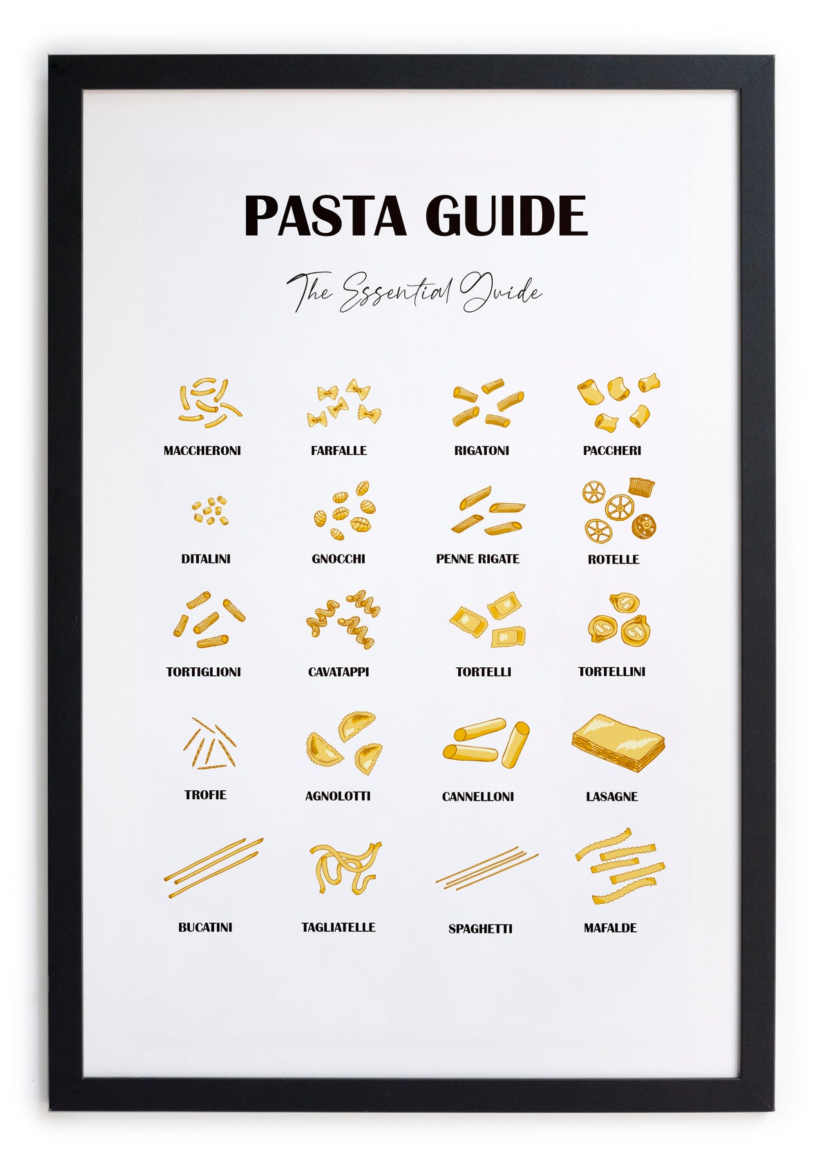 Zwarte lijst met kader 40x30 pastagids