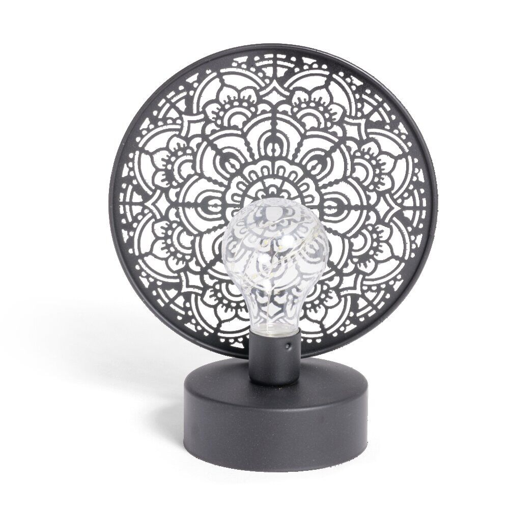 Lanterne LED rosace métal noir 18x10xH21,5cm
