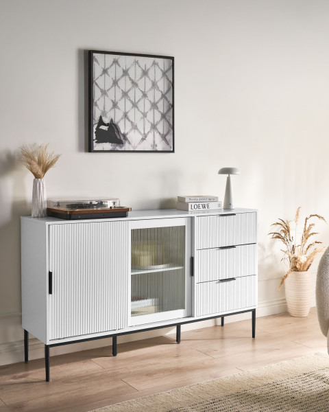 Komoda szafka z drzwiami 150 cm biała