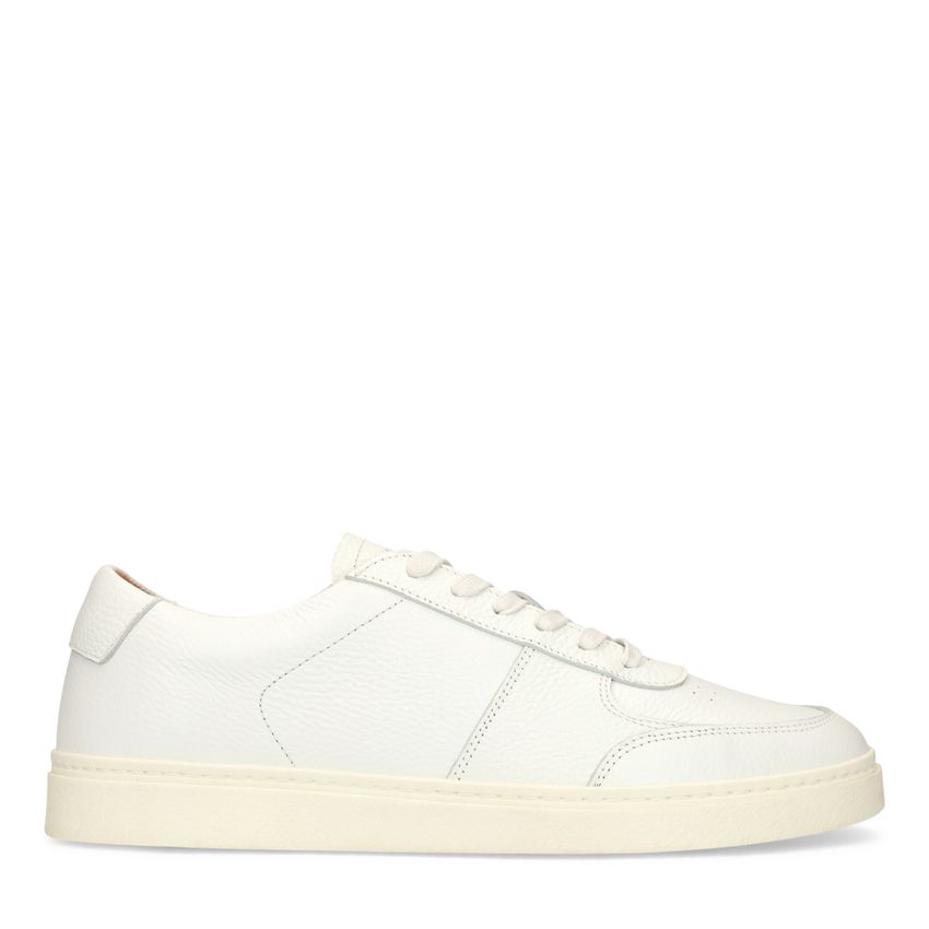 Manfield Witte leren sneakers