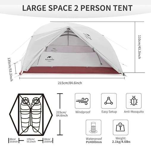 NNEOBA Star River 2-Person Ultralight Waterproof Camping Tent