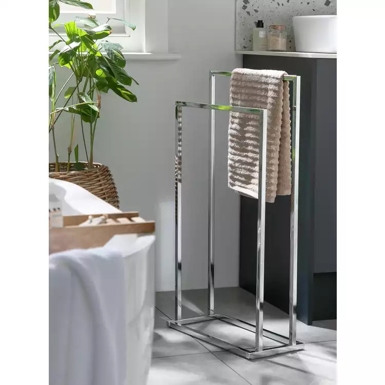 Habitat 2 Tier Freestanding Towel Rail - Chrome