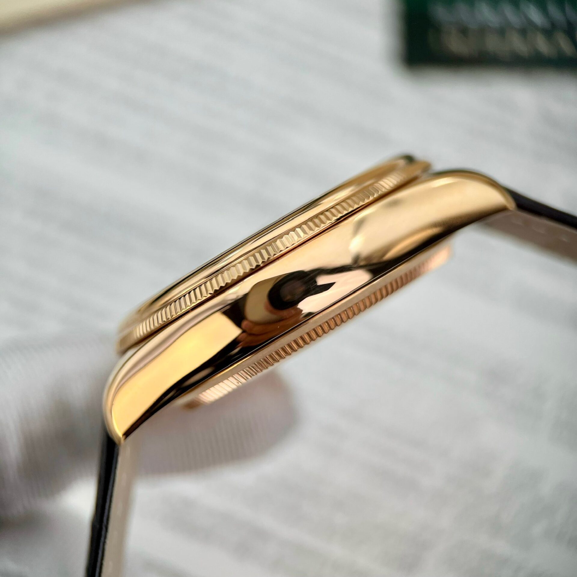 Rolex Cellini 50515 RG Plated White Dial 39mm Leather Super Clone