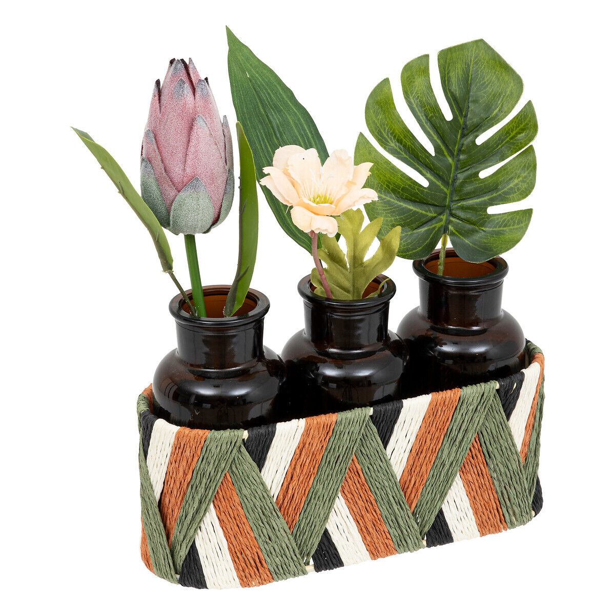 Conjunto de 3 jarras com flores KONI