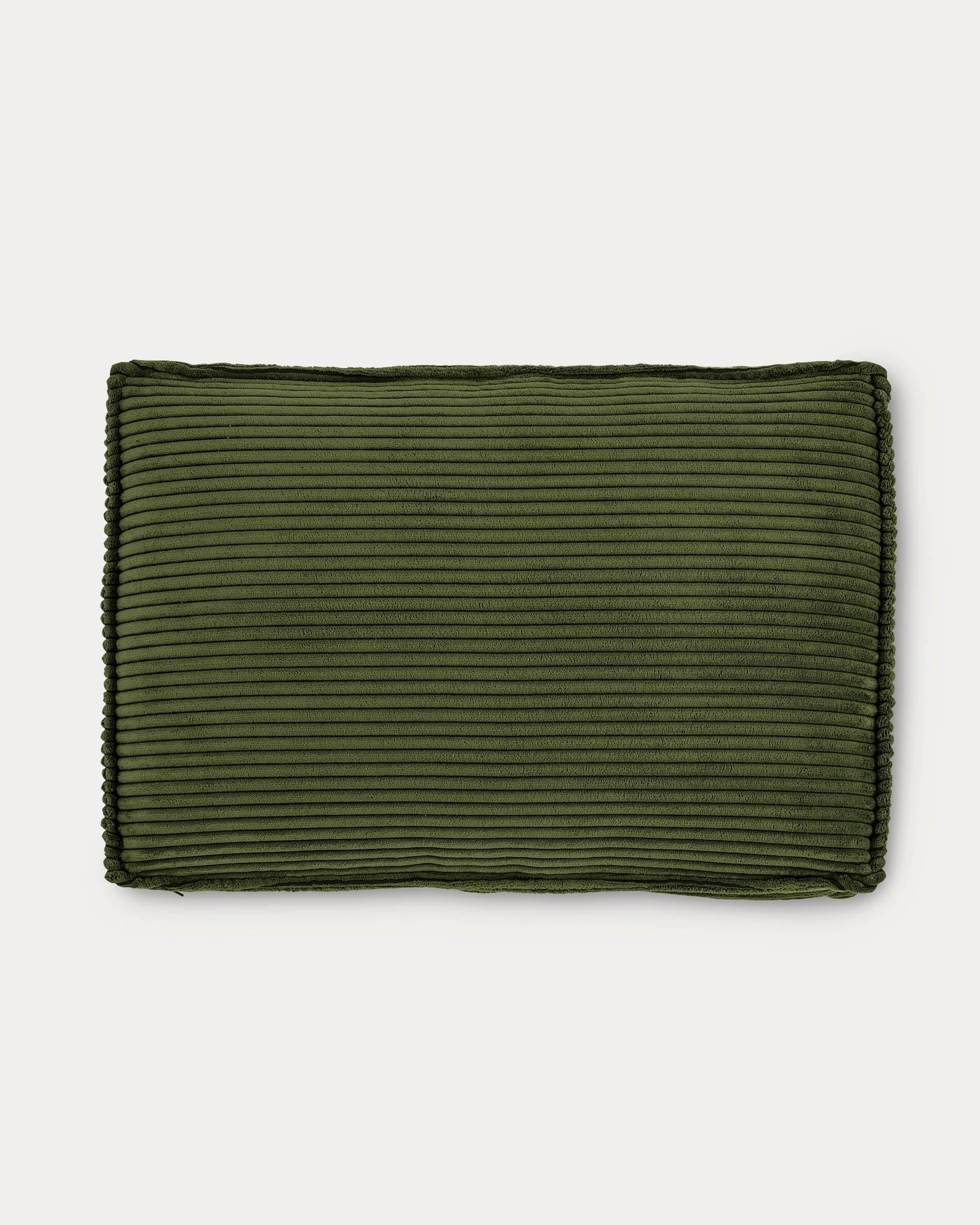Blok cushion in green thick corduroy 40 x 60cm