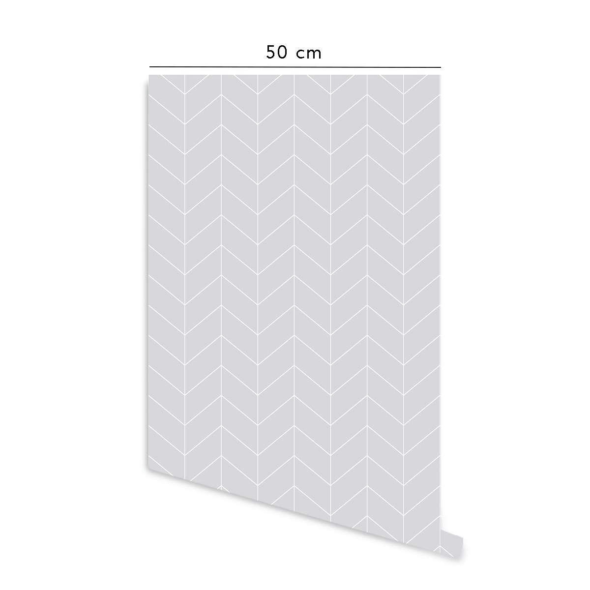 ARROWS - Papier peint vinyle adhésif flèches gris cendré 50x300 cm