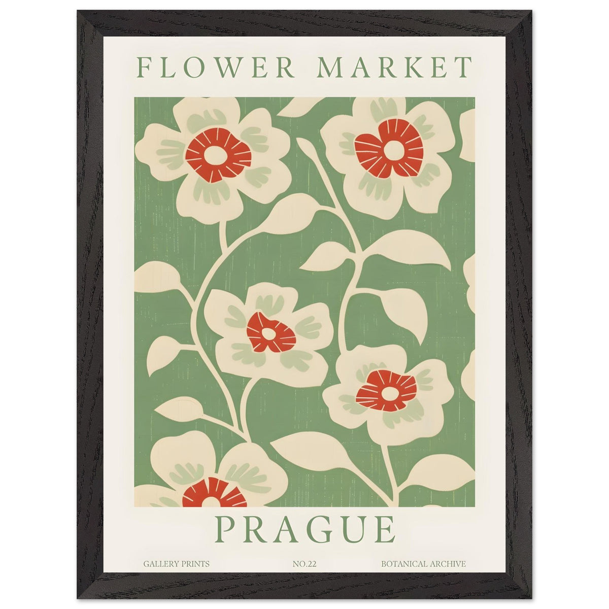 Artfulprints Poster met Lijst Flower market - Prague I  - 30x40 cm - Meerkleurig