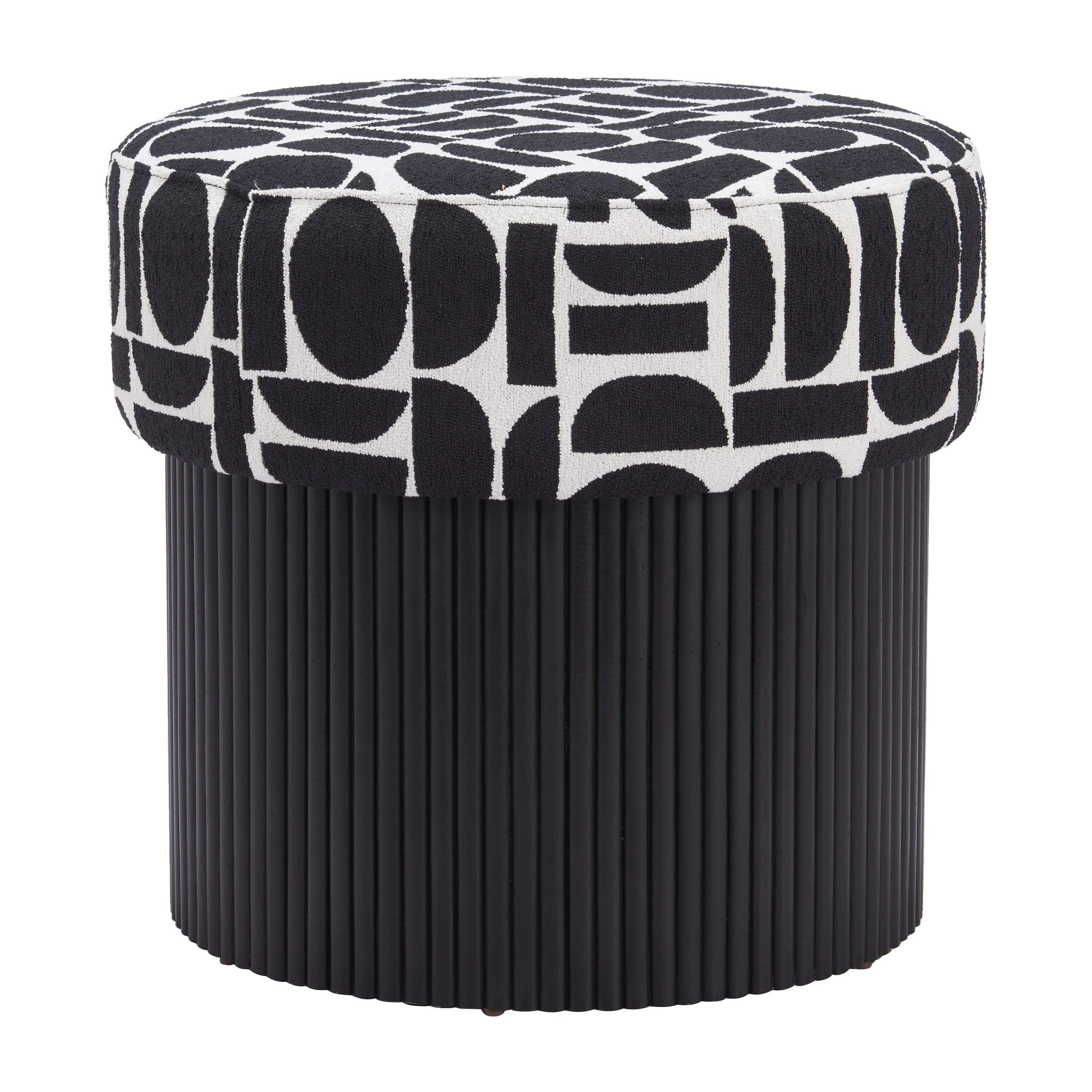 Boto Storage Ottoman Black & White