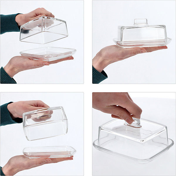 KADAX Beurrier Beurrier en verre avec couvercle Poignée de récipient à beurre