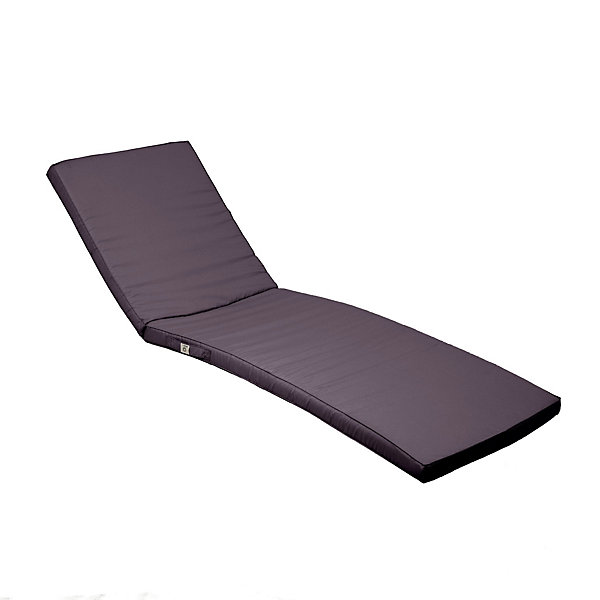 Coussin pour transat déhoussable 185x55x4cm gris carbone