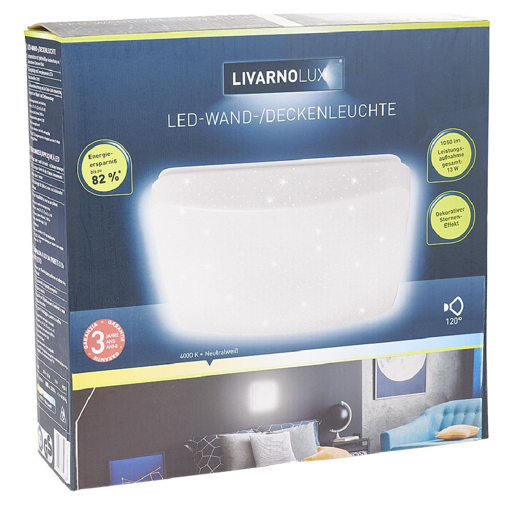 Plafonnier carré LED 27 cm 36 LED
