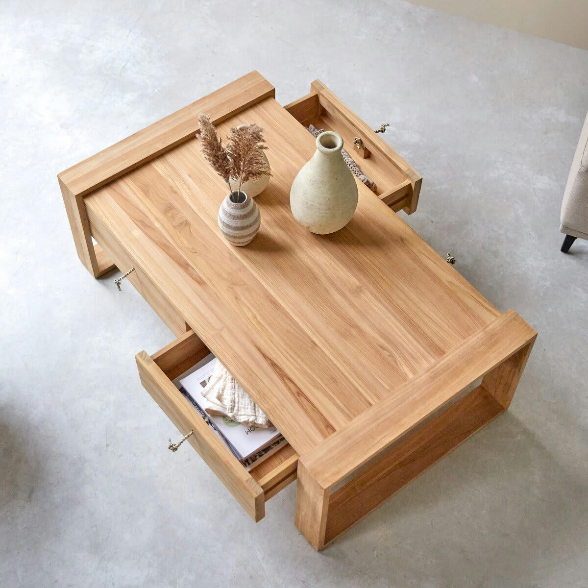 MINIMALYS - Table basse en teck massif