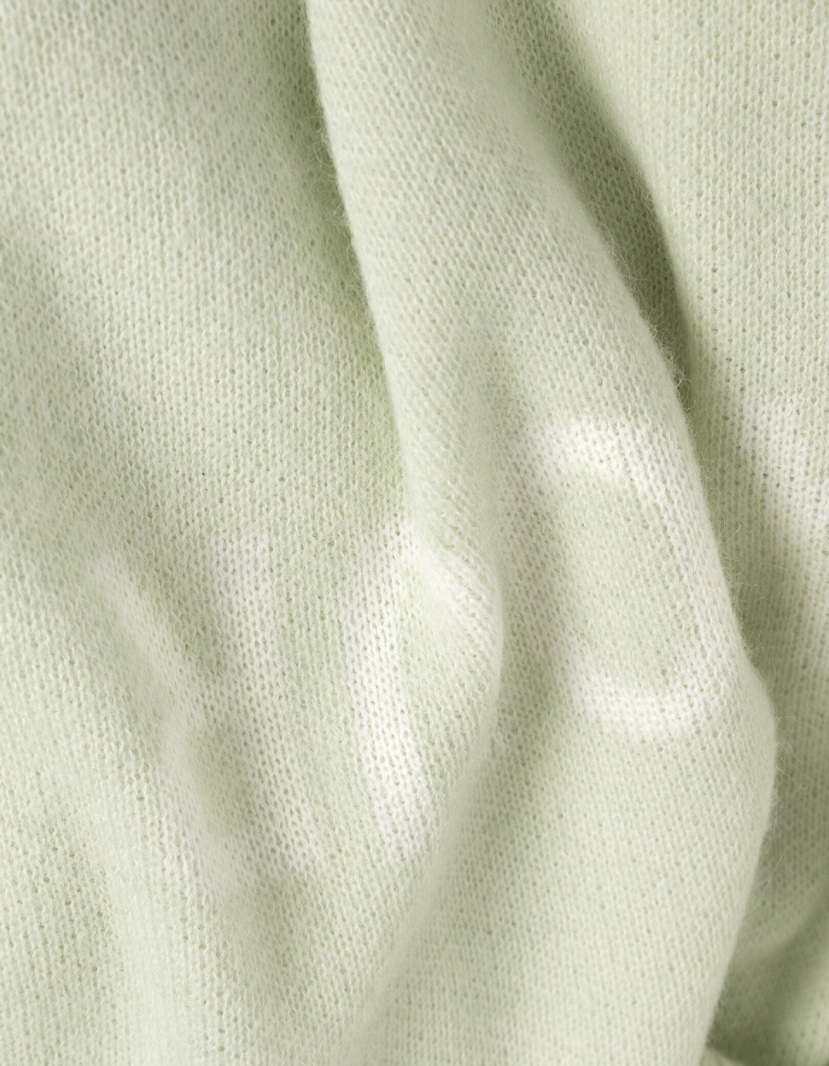 Pull alpaga mélangé vert à message Femme