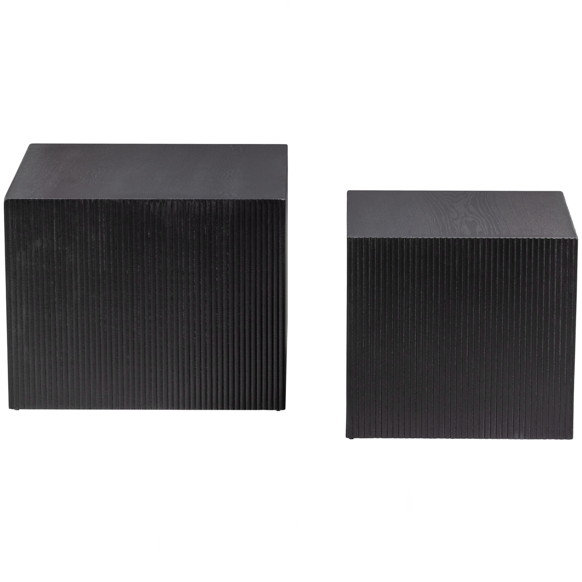 WOOOD bijzettafel Sanne - Mdf - Zwart - 37x40x40/40x50x50 - Set van 2