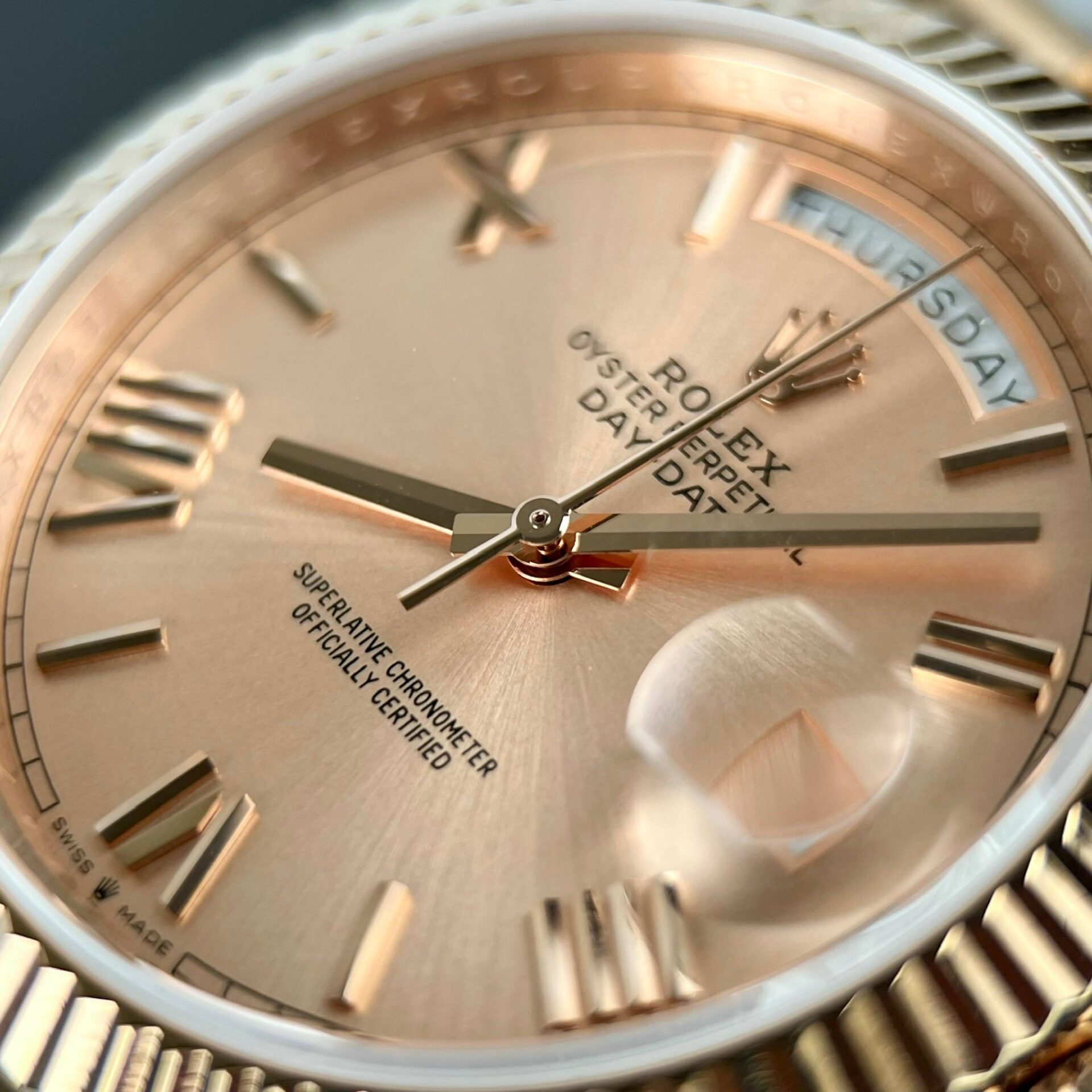Rolex Day-Date 228239 YG Plated Pink Dial 40mm Super Clone