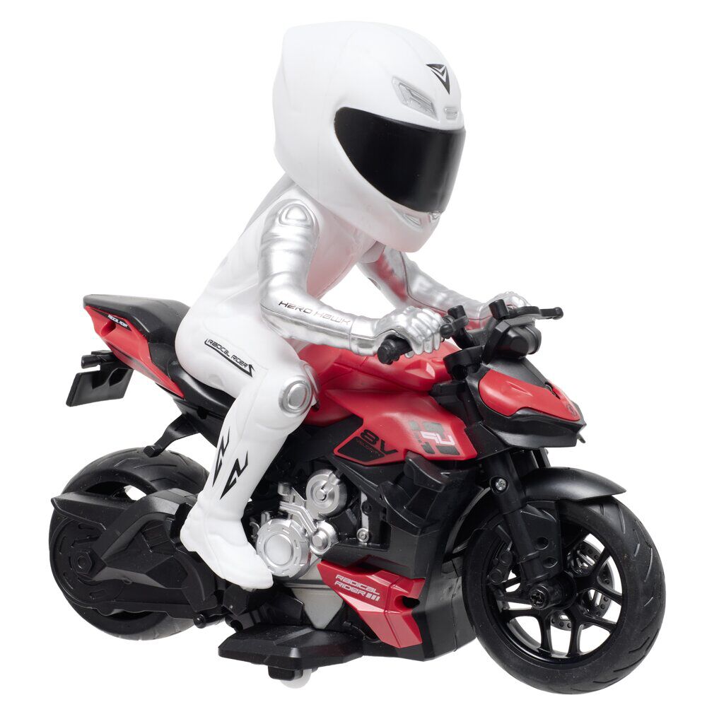 Moto télécommandée 1/10 lumineuse USB 21x9xH19cm (2 modèles)
