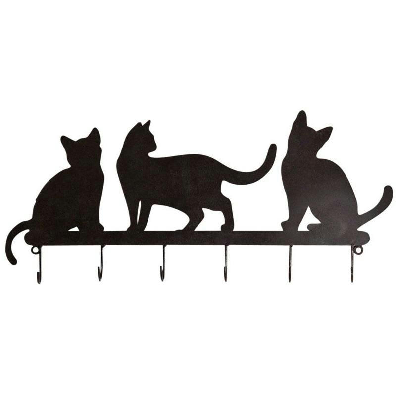 - Patère chat laqué noir