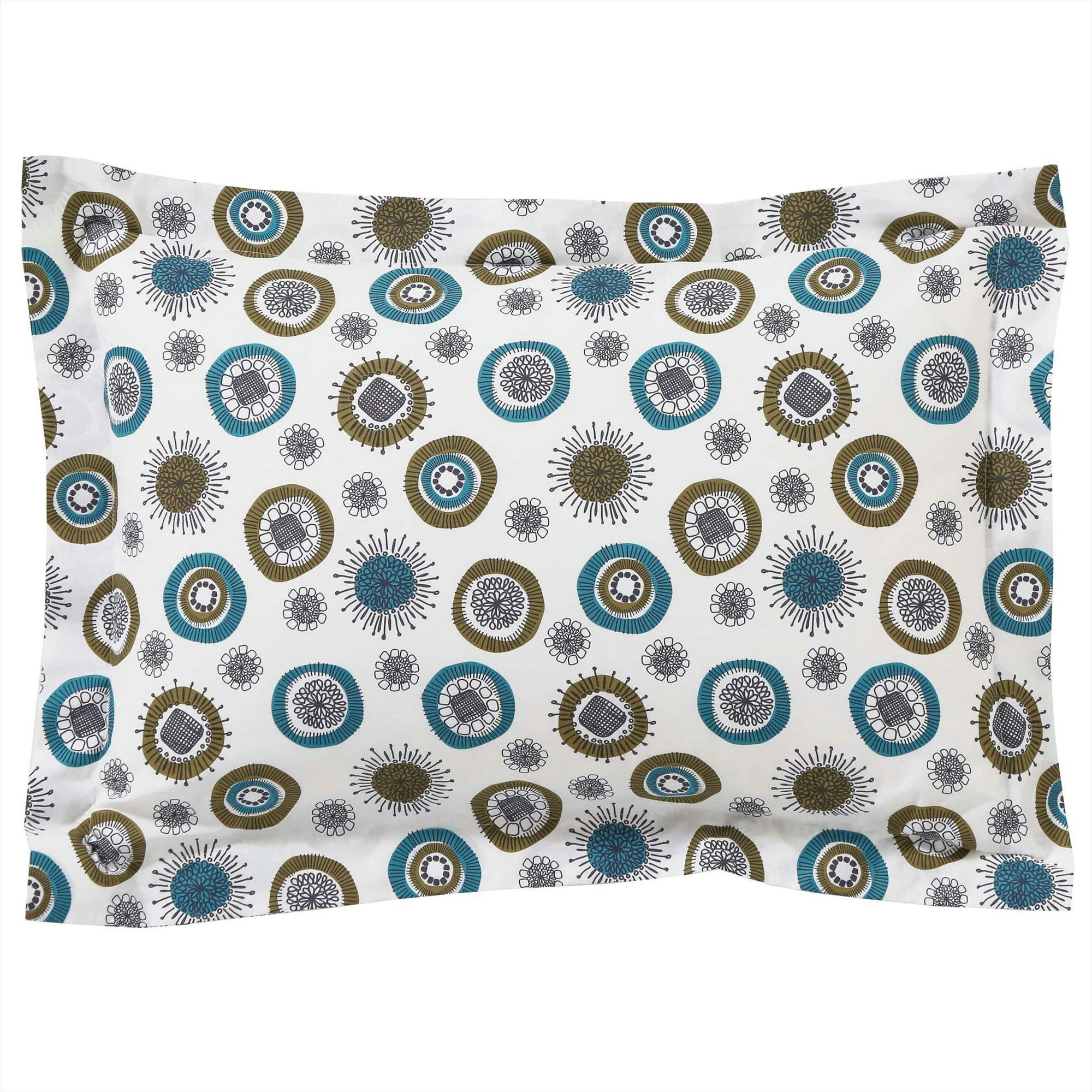 FIFTY - Taie volant 63x63 bleu en coton