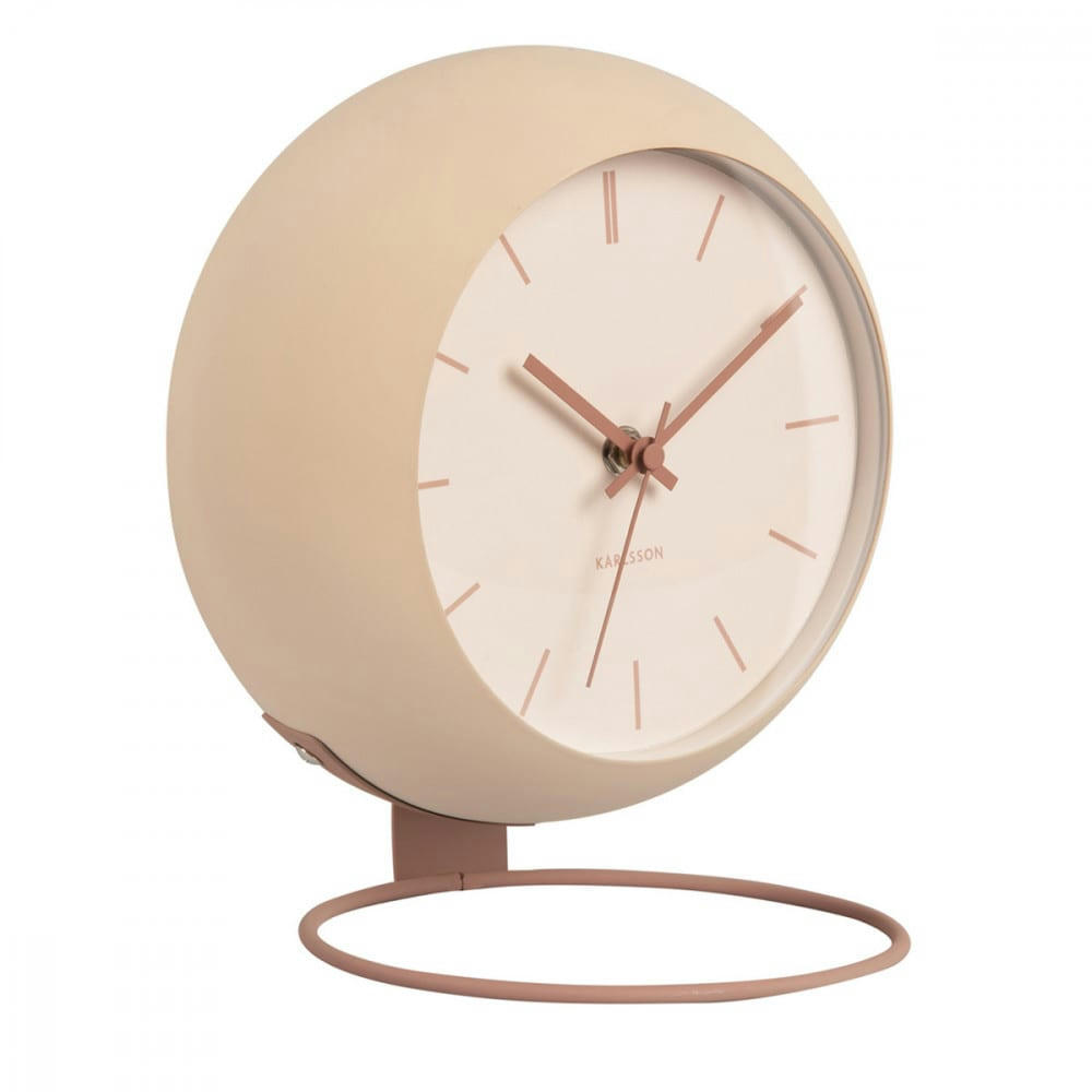 GLOBE - Horloge à poser globe métal nude